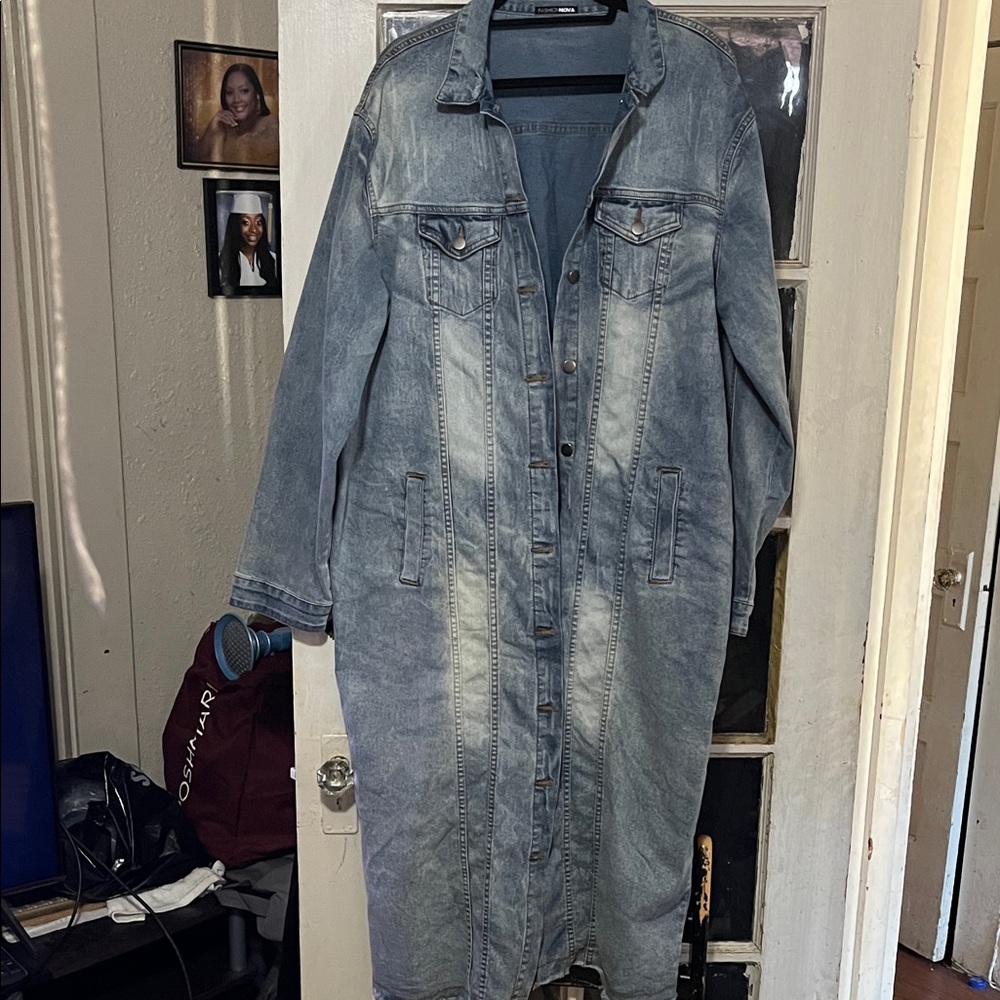 Fashion Nova Blue Jean Jacket Coat